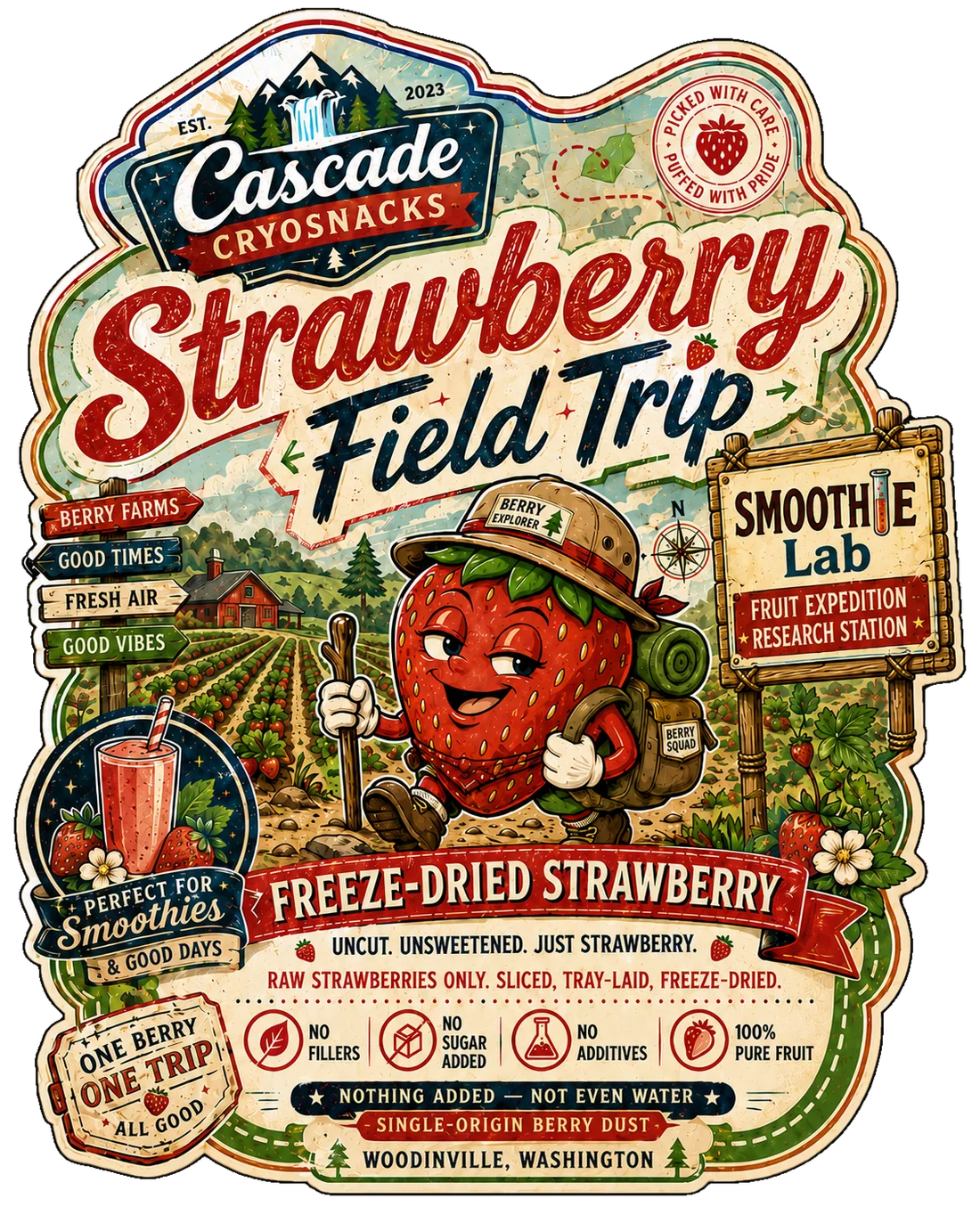 Strawberry Field Trip front label